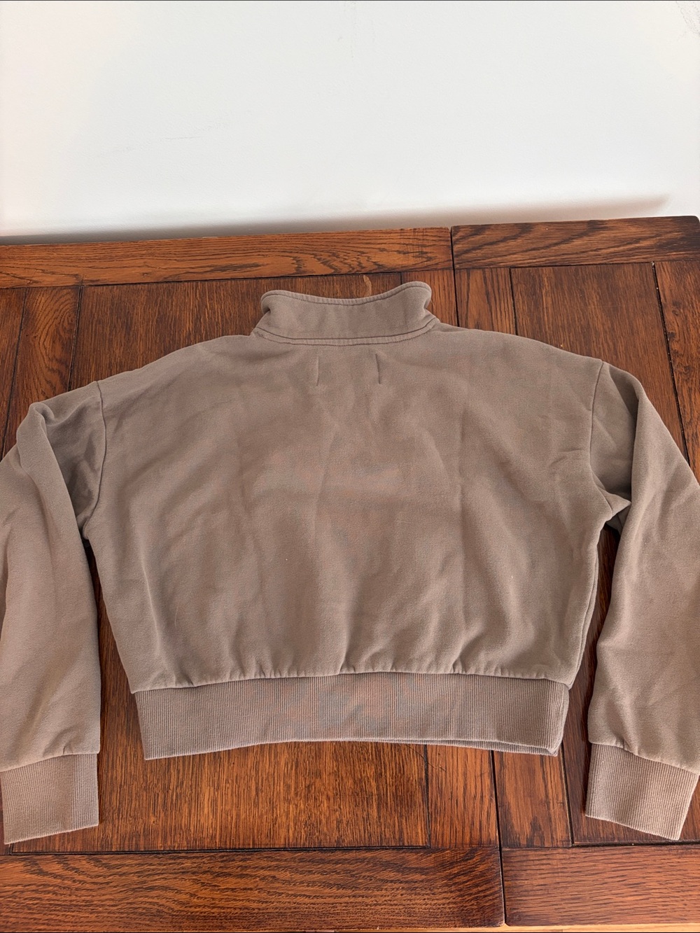 Land Rover pacsun Quarter-Zip cropped Pullover Sweatshirt in Taupe brown XS - Picture 3 of 7